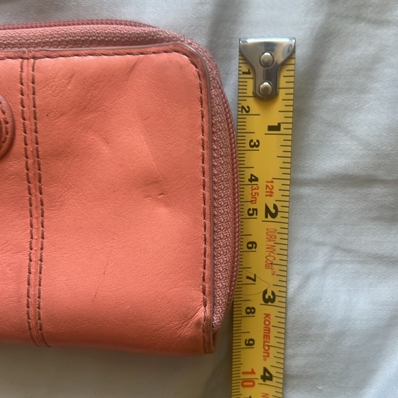 Coach Leather Peach Zip Wallet- Small - Picture 6 of 9